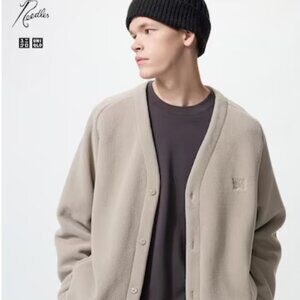 UNIQLO:Needles - Unisex Beige Fleece Oversized Cardigan - SZ M